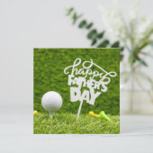 Carte Boule de golf avec panneau de Fête des pères Happy (Debout devant)