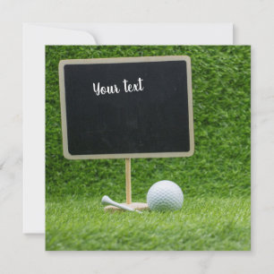 Carte Boule de golf avec tableau blanc sur gazon vert