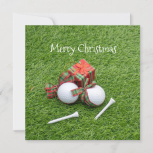 Carte Boule de golf avec tee et cadeau pour Noël de golf