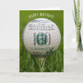 Carte boule de golf d'anniversaire avec cent billets (Devant)