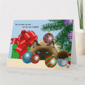 Carte Boule de Noël Chat siamois Drôle (Devant)