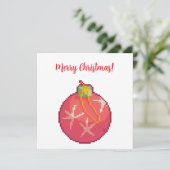 Carte Boule de Noël joyeuse, Pixelart, Pixel Art  (Debout devant)