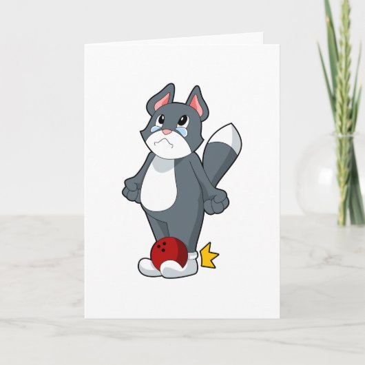 Carte Boule de quilles de bowling pour chats (Devant)