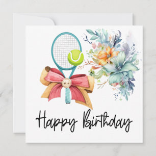 Carte Boule de tennis avec beaucoup de fleur pour la car
