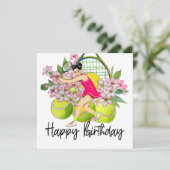 Carte Boule de tennis avec beaucoup de fleur pour la car (Debout devant)