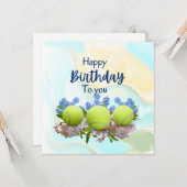 Carte Boule de tennis avec beaucoup de fleur pour la car (Devant/Arrière en situation)