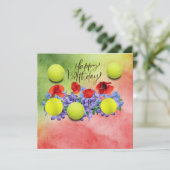 Carte Boule de tennis avec beaucoup de fleur pour la car (Debout devant)