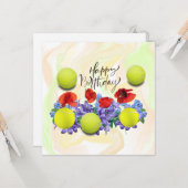 Carte Boule de tennis avec beaucoup de fleur pour la car (Devant/Arrière en situation)