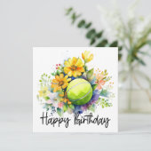 Carte Boule de tennis avec beaucoup de fleur pour la car (Debout devant)