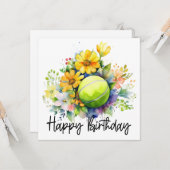 Carte Boule de tennis avec beaucoup de fleur pour la car (Devant/Arrière en situation)