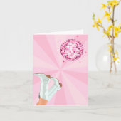 Carte Boule disco bottes super roses (Fleur jaune)