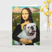 Carte Bouledogue anglais 9 - Mona Lisa (Fleur jaune)