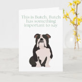 Carte Bouledogue Anglais a quelque chose à dire *carte c (Fleur jaune)