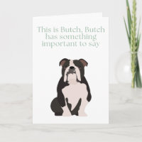 Bouledogue Anglais a quelque chose à dire *carte d