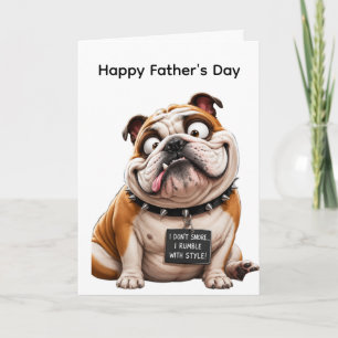 CARTE BOULEDOGUE ANGLAIS DESSIN ANIMÉ DRÔLE