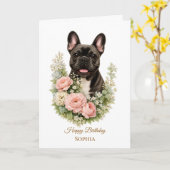 Carte Bouledogue Français (Fleur jaune)