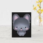 Carte Bouledogue français  (Fleur jaune)