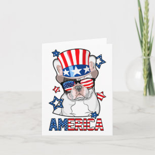 Carte Bouledogue Français Amérique 4 Juillet Hommes Femm
