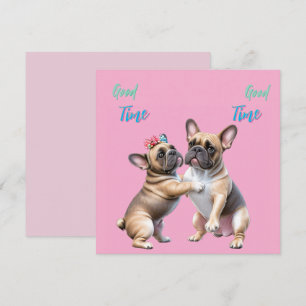 Carte Bouledogue français amoureux Saint-Valentin