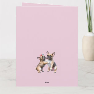 Carte Bouledogue français amoureux Saint-Valentin