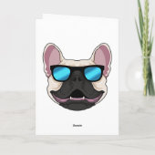 Carte Bouledogue français avec lunettes de soleil (Dos)