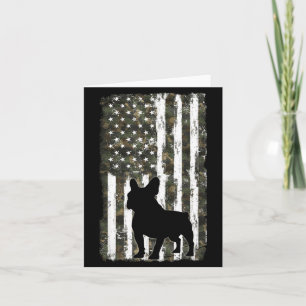 Carte Bouledogue français camouflage drapeau américain U