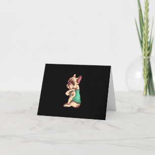 Carte bouledogue français chien j'aime maman tatouage ca