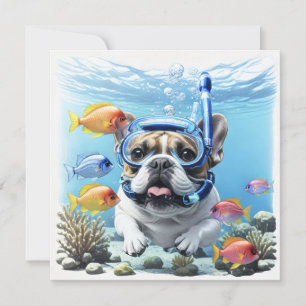 Carte Bouledogue français en vacances French Bulldog