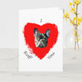 Carte Bouledogue Français Je t’aime (Fleur jaune)