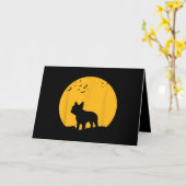 Carte Bouledogue français Lune  conception inspirée d'Ha (Fleur jaune)