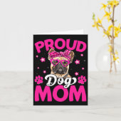 Carte Bouledogue Français Maman Chien Chignon Décoiffé F (Fleur jaune)