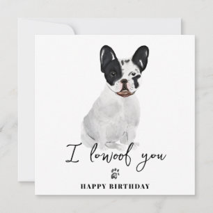Carte Bouledogue Français Noir Fête Maman Chien Animal d