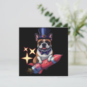 Carte Bouledogue français Nouvel An French Bulldog (Debout devant)