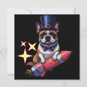 Carte Bouledogue français Nouvel An French Bulldog (Devant)