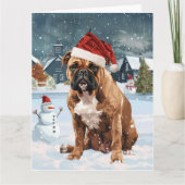 Carte Bouledogue Mastiff Noël Hiver Merveilleux Joie de (Devant)