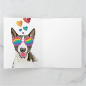 Carte Bouledogue Terrier avec des cœurs pour la Saint-Va (Intérieur)