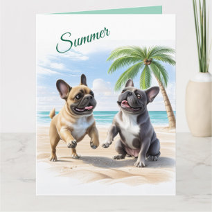 Carte Bouledogues français Plage Bouledogue Français