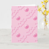 Carte Boules d'anniversaire roses 6 ans (Fleur jaune)