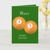 Carte Boules de billard 55e anniversaire (Fleur jaune)