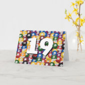 Carte Boules de billard pour 19e anniversaire (Fleur jaune)