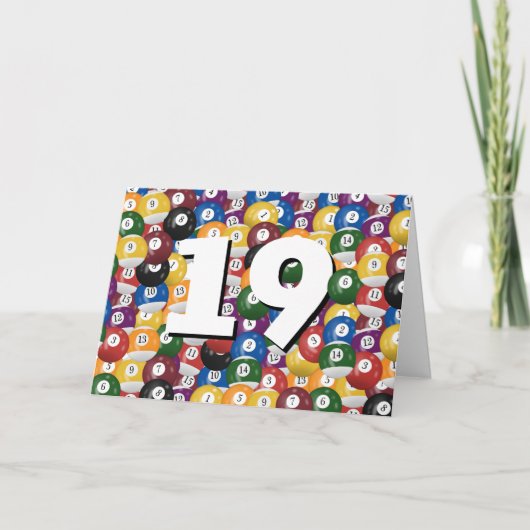 Carte Boules de billard pour 19e anniversaire (Devant)
