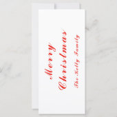 Carte Boules de Noël rouge photo de décoration avec text (Dos)