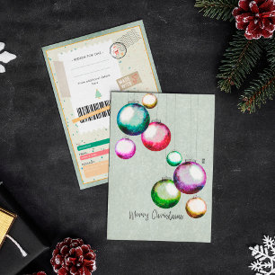 Carte Boules de Noël Ticket Famille Cadeau Bon de Réduct