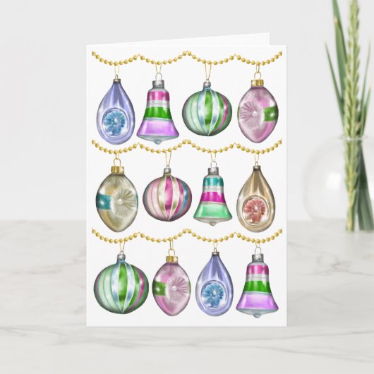 Carte Boules de Noël vintage (Devant)