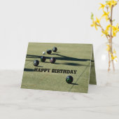 Carte Boules de pelouse, appel rapproché, Anniversaire (Fleur jaune)