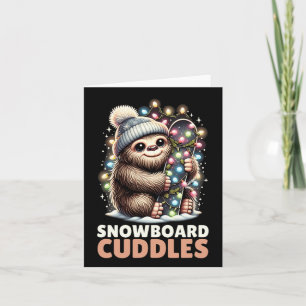 Carte Boules de snowboard Noël Lit Bigfoot Snowboardi