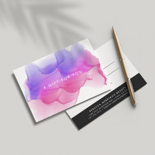 Carte Boulot d'aquarelle Magenta moderne Certificat ca