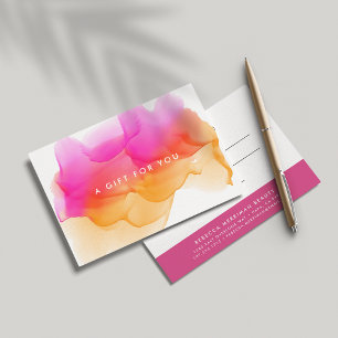 Carte Boulot d'aquarelle moderne Certificat cadeau