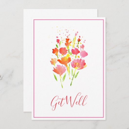 Carte Bouquet Abstrait de fleurs (Devant / Derrière)