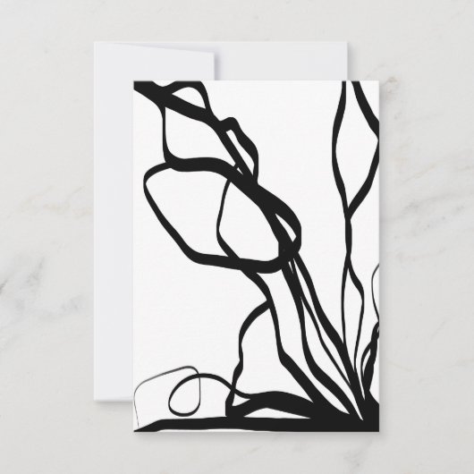 Carte Bouquet Blanc : Abstrait blanc & noir (Devant)